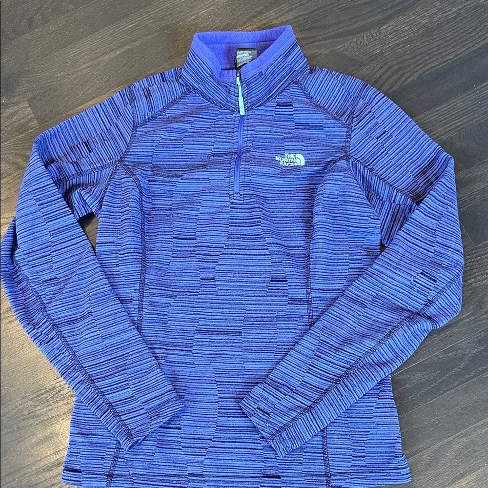 The North Face Purple Striped Quarter-Zip Top